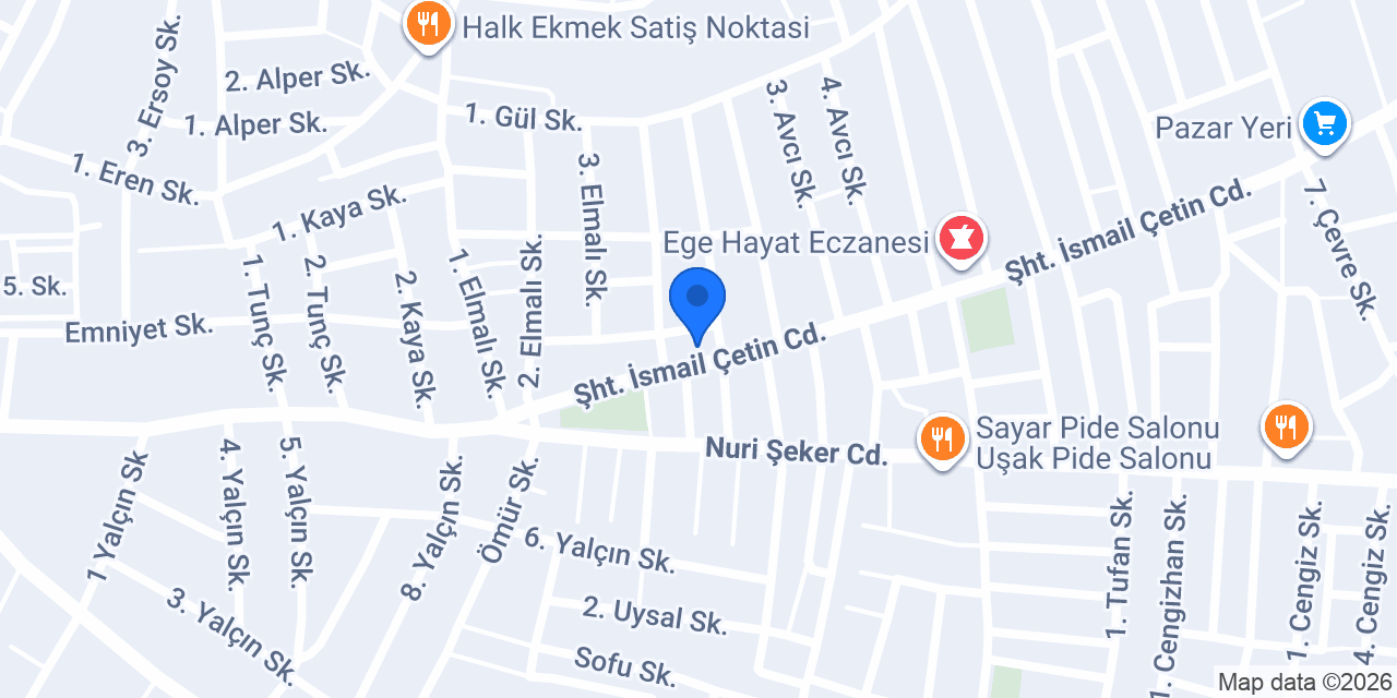 Uşak Güneş Kömürcülük konumu