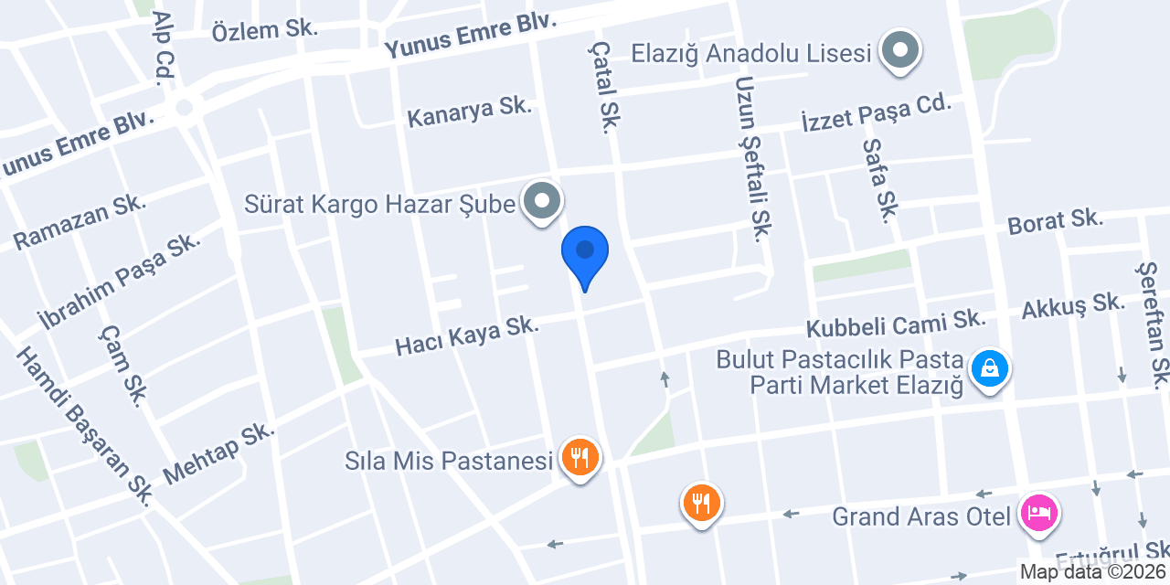 Elazığ rölyef çerçeve konumu