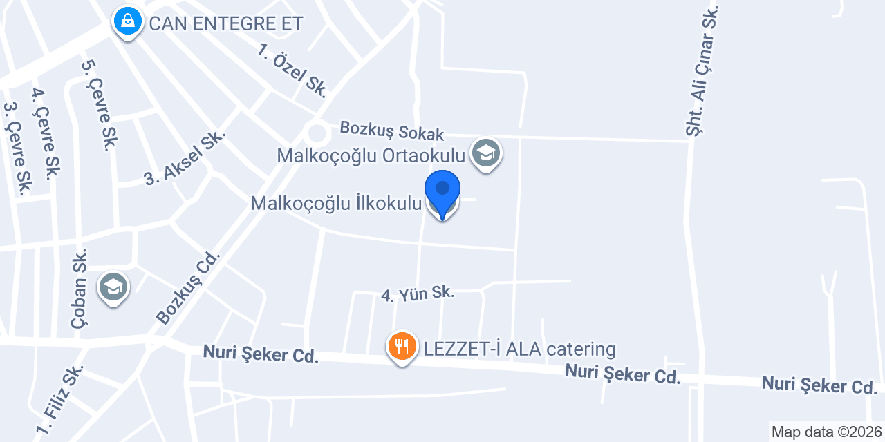 Malkoçoğlu İlkokulu konumu