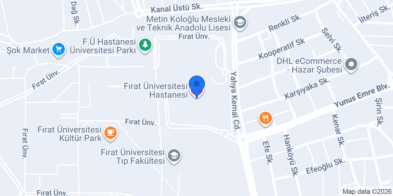 Fırat Üniversitesi Hastanesi konumu