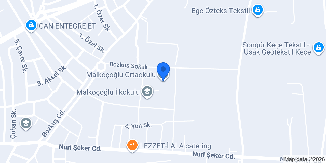 Malkoçoğlu Ortaokulu konumu
