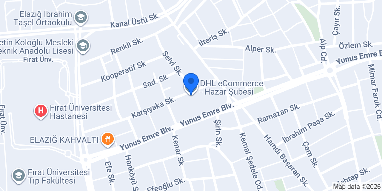 DHL eCommerce - Hazar Şubesi konumu