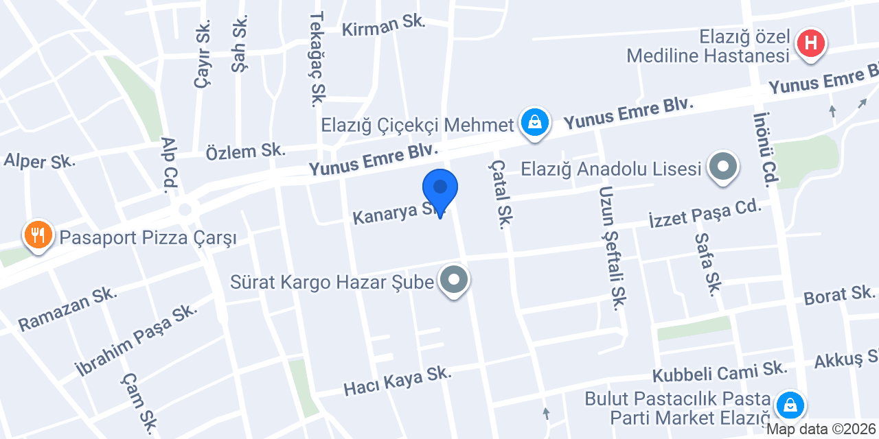 ELAZIĞ CAM BALKON CAN TİCARET konumu