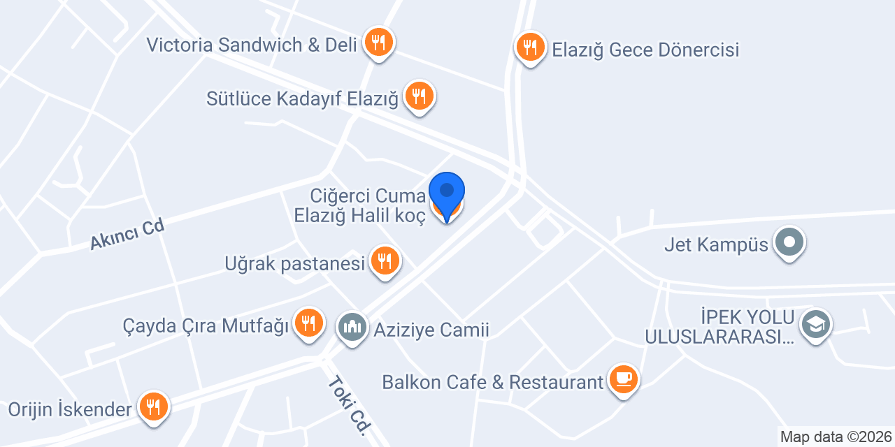 Ciğerci Cuma Elazığ Halil koç konumu