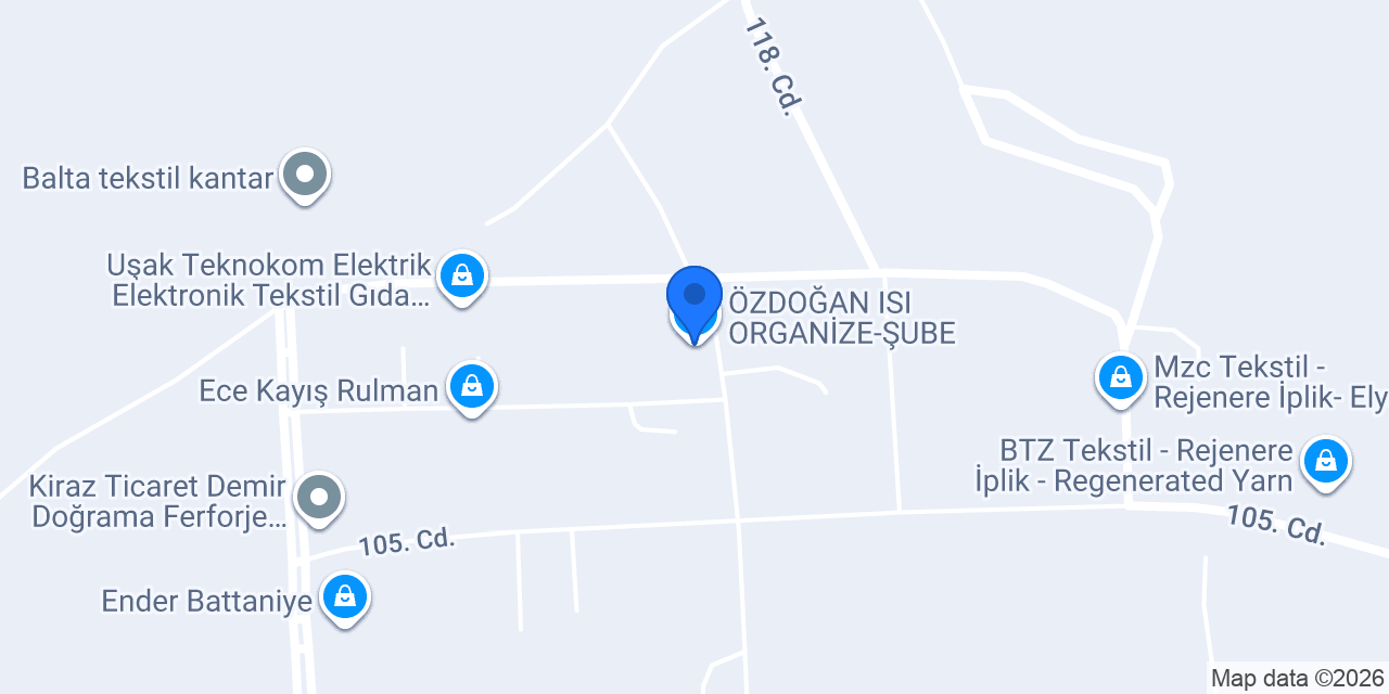 ÖZDOĞAN ISI ORGANİZE-ŞUBE konumu