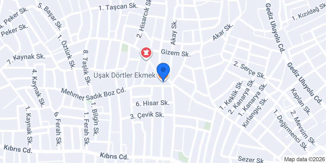 Uşak Dörtler Ekmek konumu