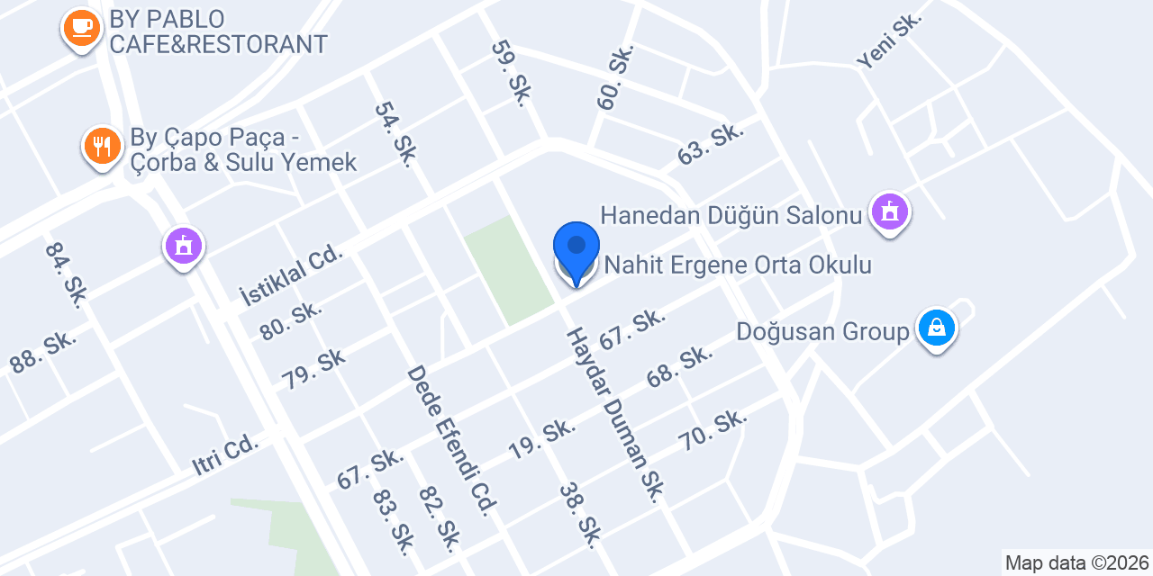 Nahit Ergene Orta Okulu konumu