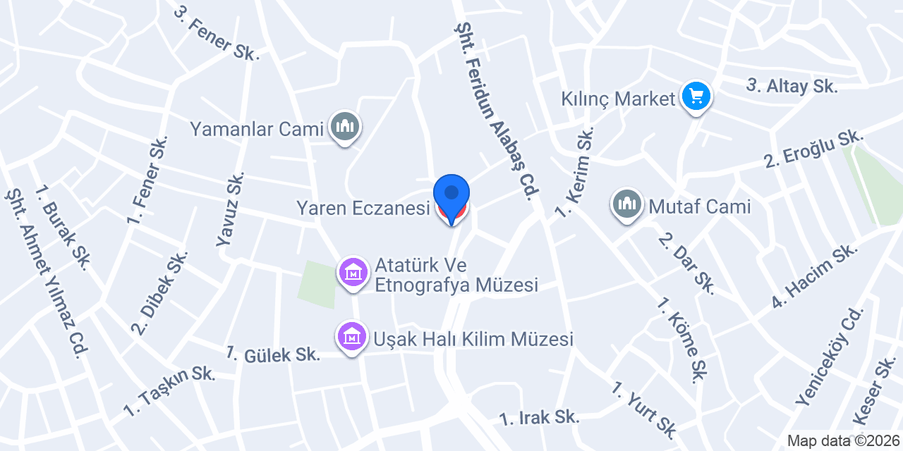 Yaren Eczanesi konumu