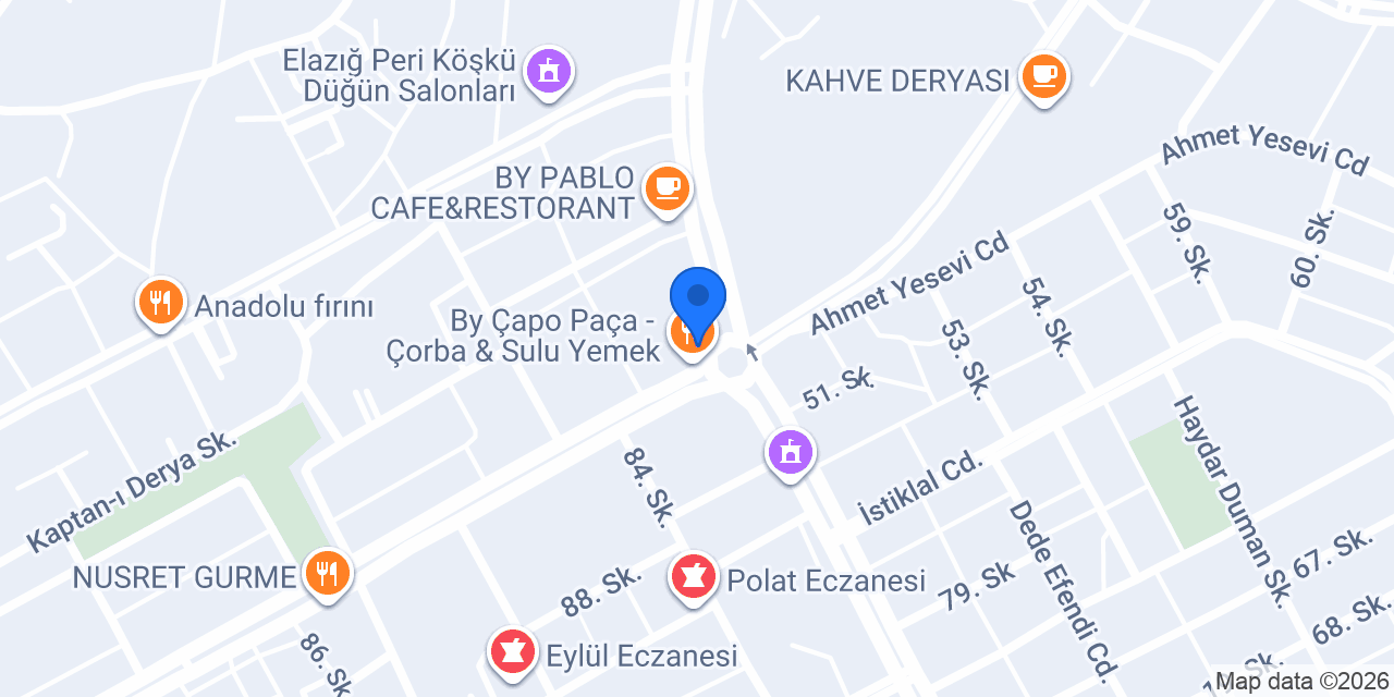 Pizza Kent Elazığ (Doğukent) konumu