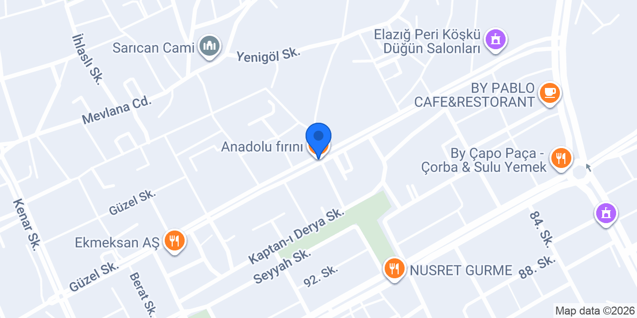 Anadolu fırını konumu