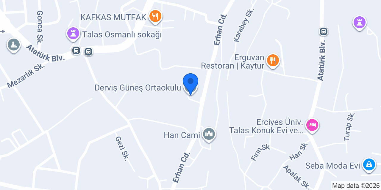 Derviş Güneş Ortaokulu konumu