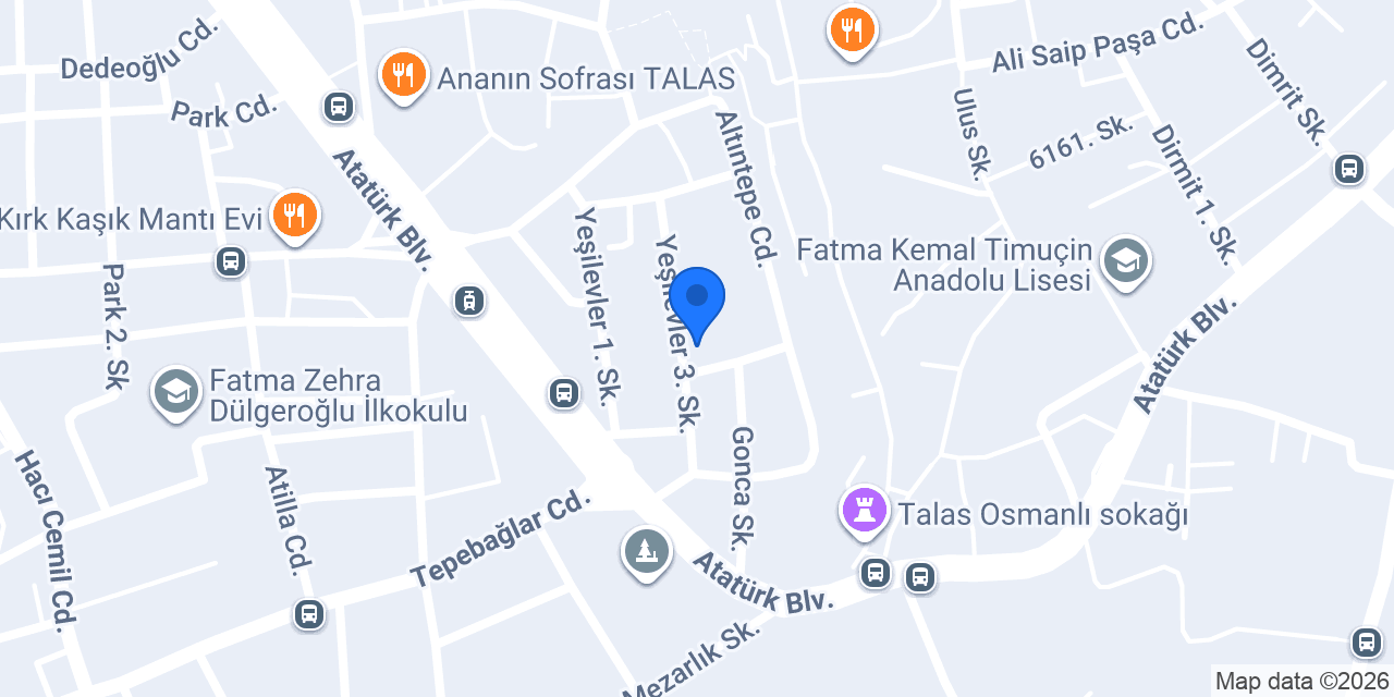 Talas tesisatcı çakır ticaret konumu