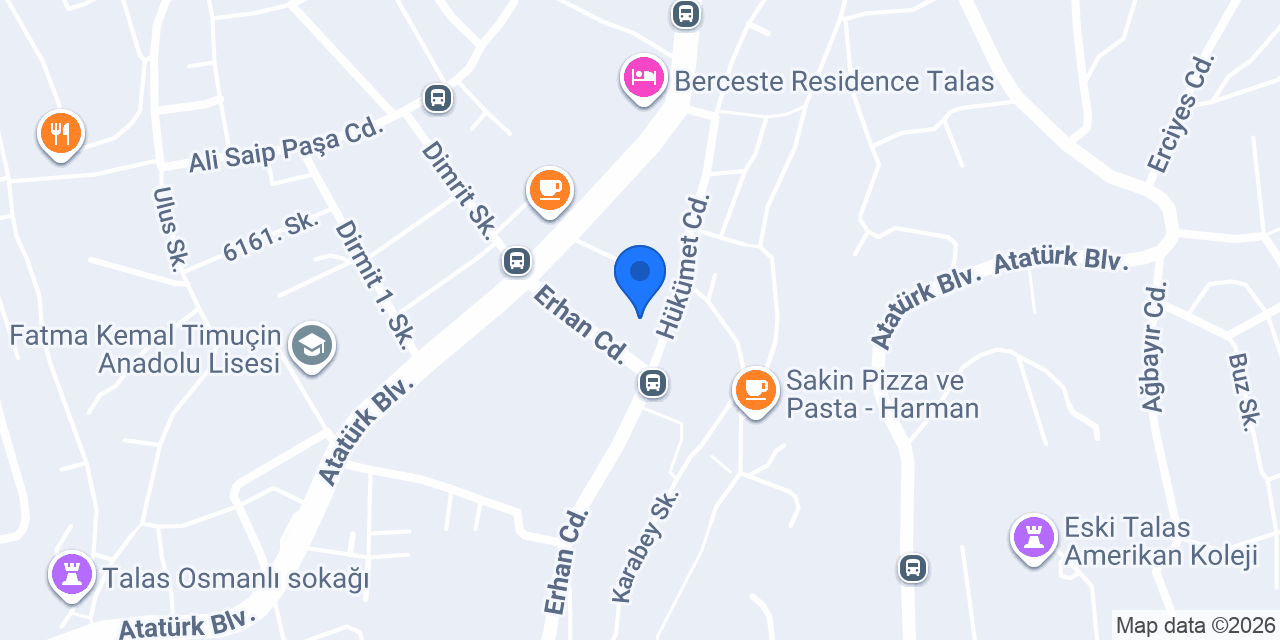 Talas Belediyesi Nikah Salonu konumu