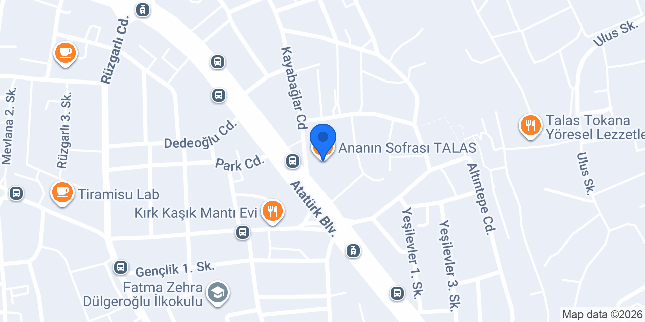 Ananın Sofrası TALAS konumu