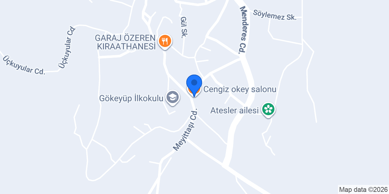 Cengiz okey salonu konumu