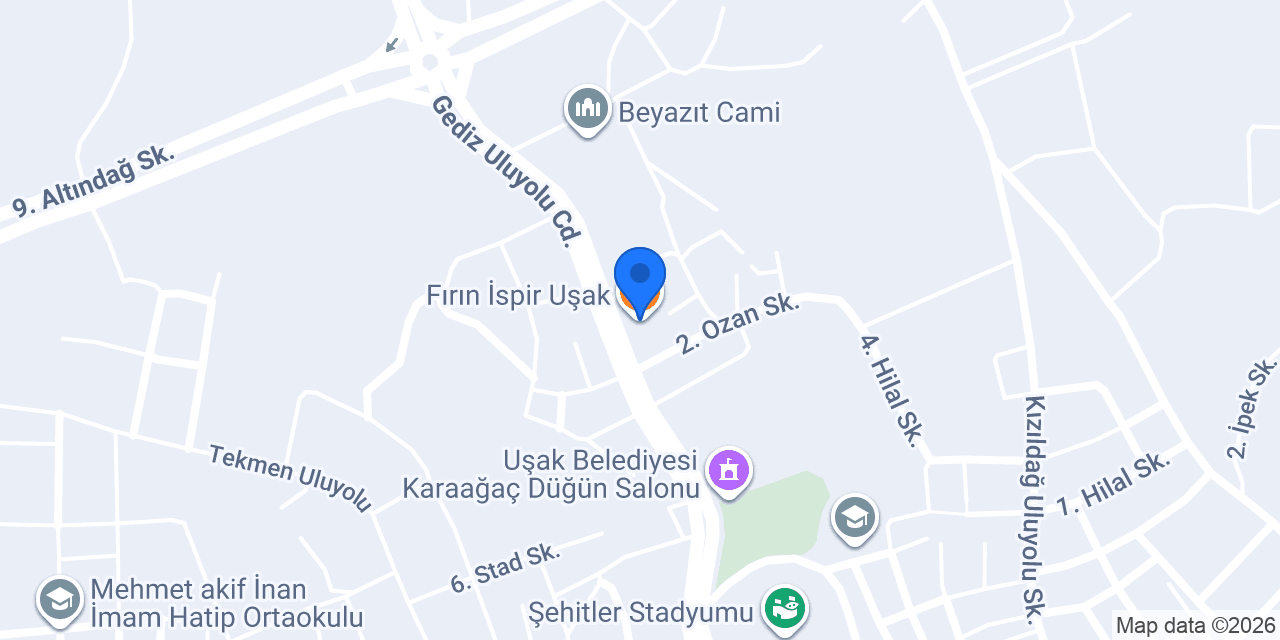 Fırın İspir Uşak konumu