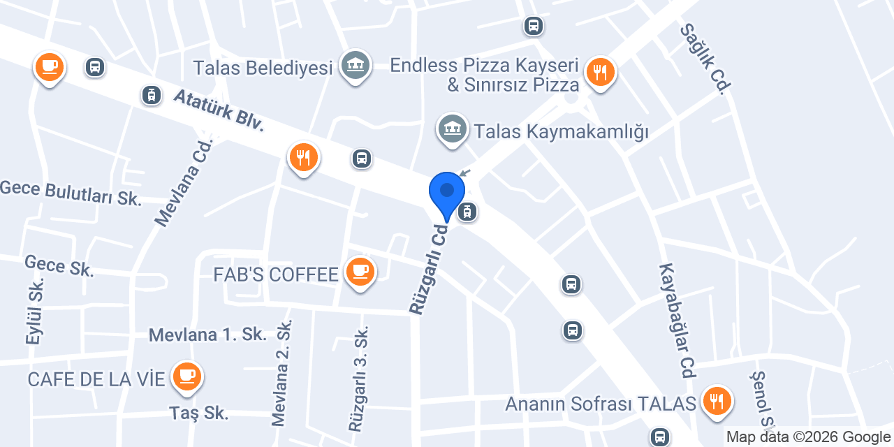 Talas Özkoçak Taksi konumu