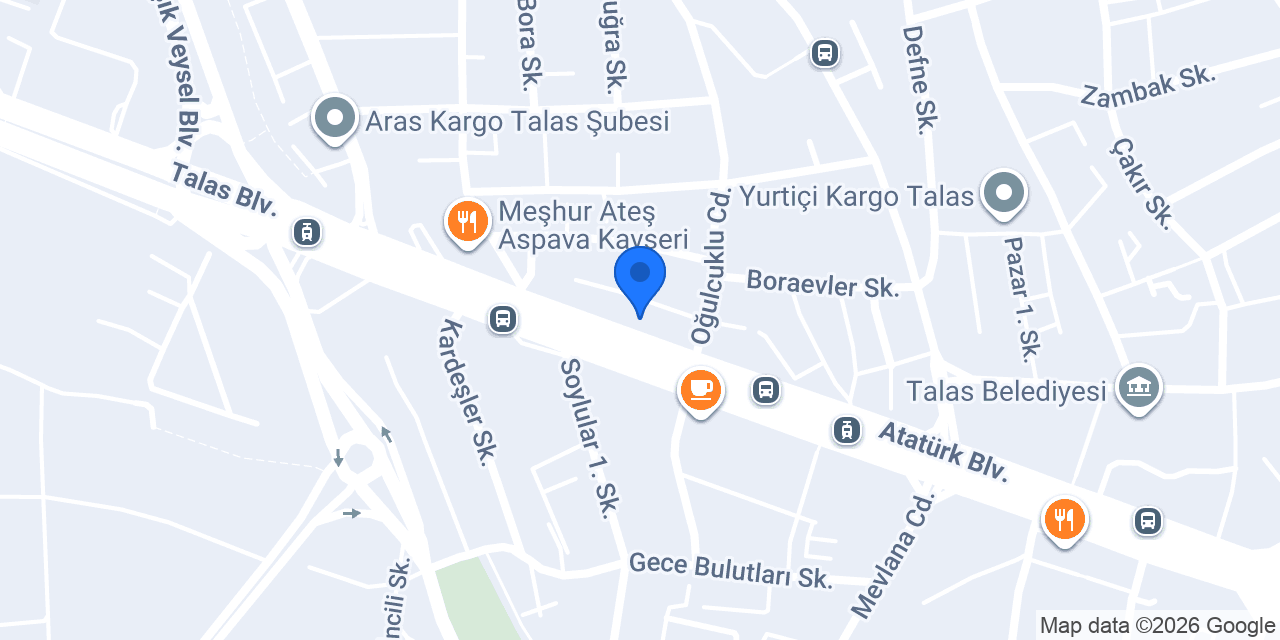 Midyeci Ahmet Kayseri Şubesi konumu