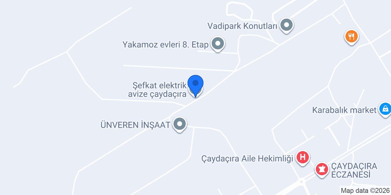 Şefkat elektrik avize çaydaçıra konumu