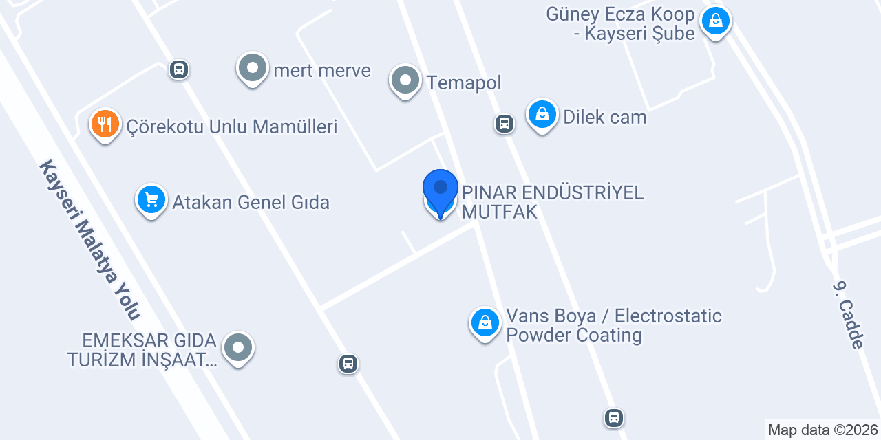 PINAR ENDÜSTRİYEL MUTFAK konumu