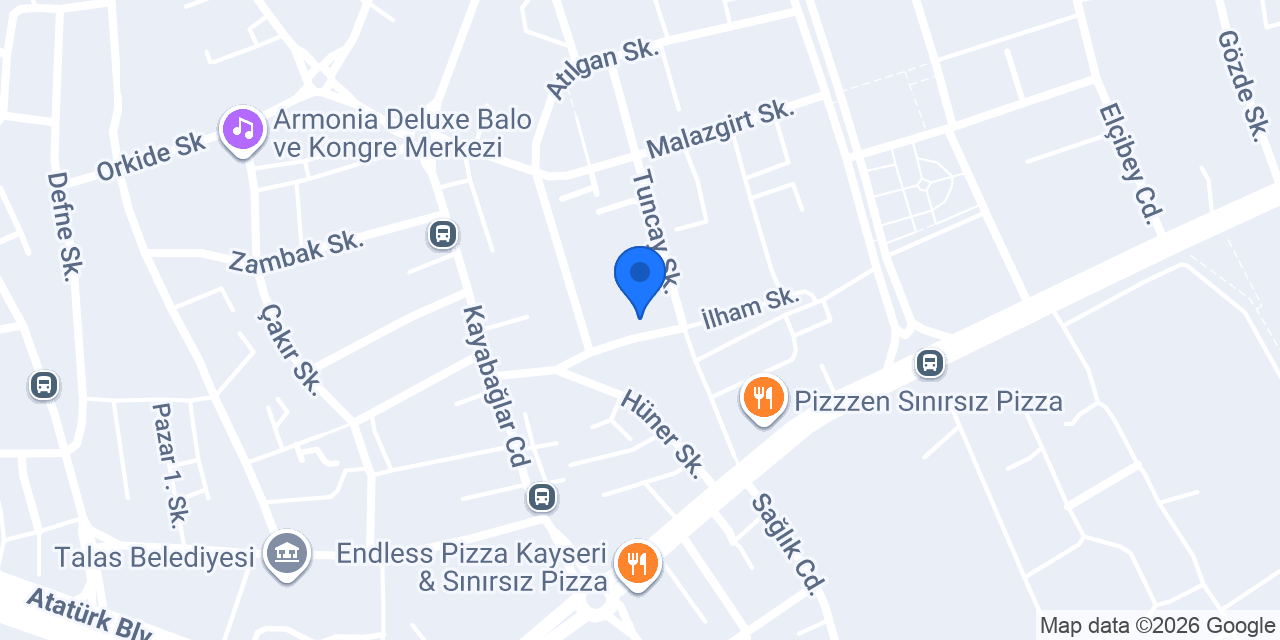 Tusem Kayseri Şubesi konumu