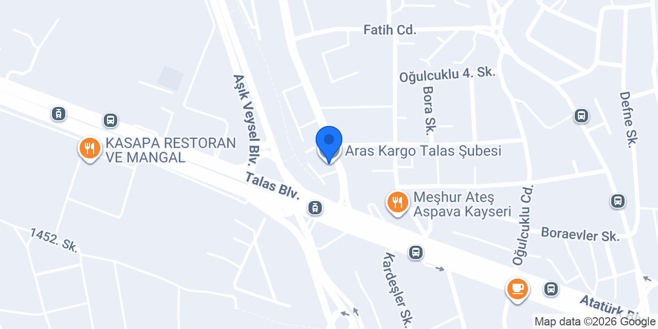 Aras Kargo Talas Şubesi konumu