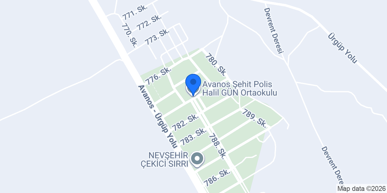 Avanos Şehit Polis Halil GÜN Ortaokulu konumu