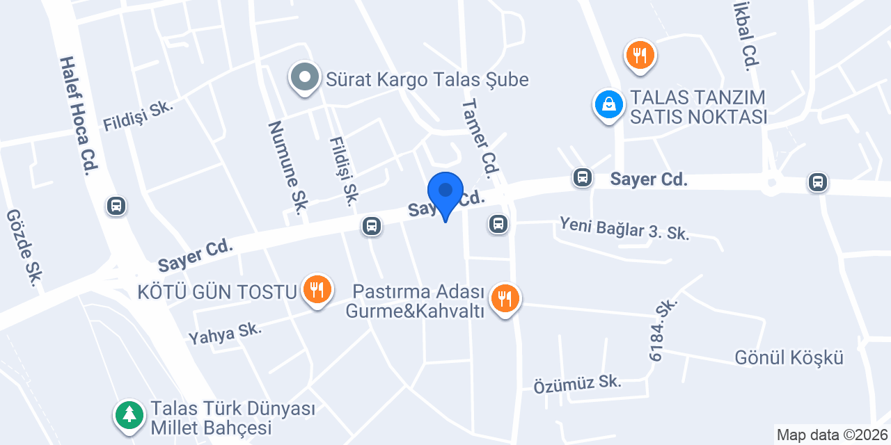 UNIPOL VETERİNER KLİNİĞİ Talas Şubesi konumu