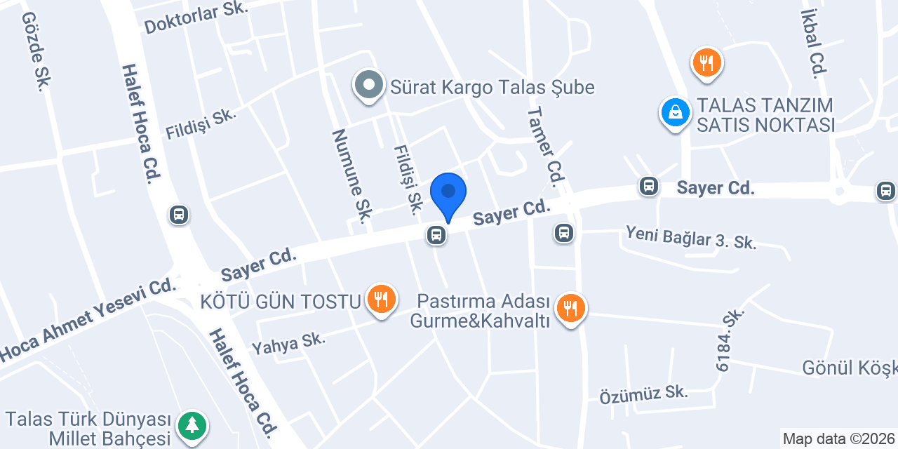 Kayseri Talas Sağlık Kabini Atom konumu