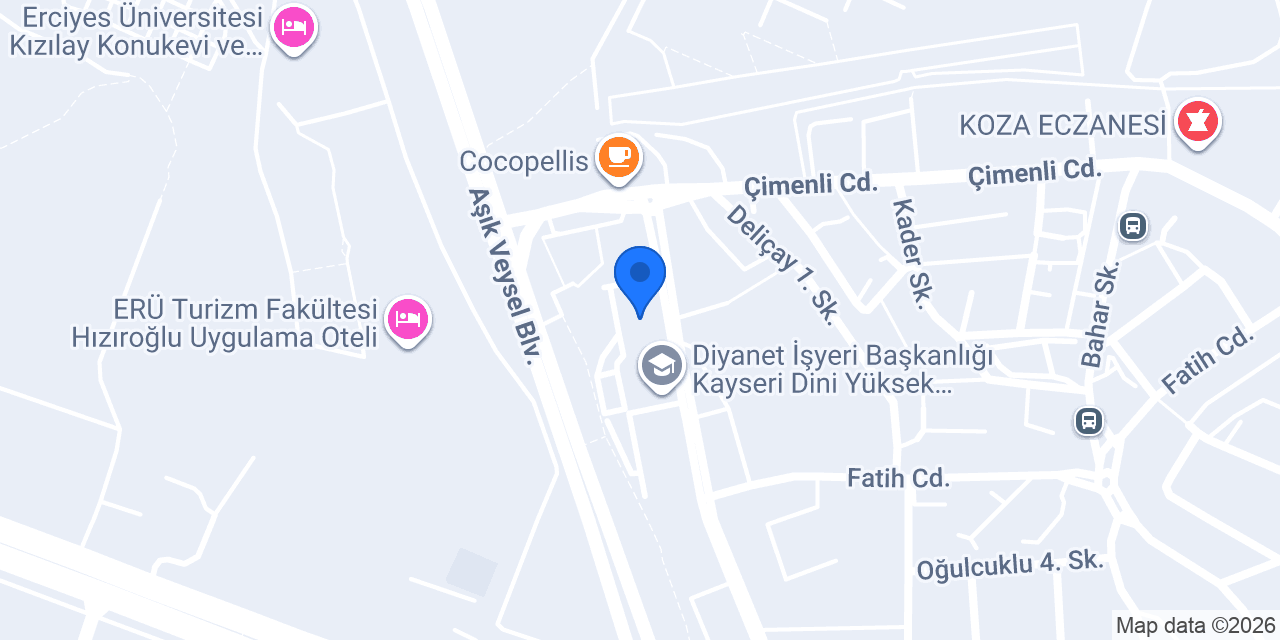 Kayseri İpekyolu Sahaf Talas konumu