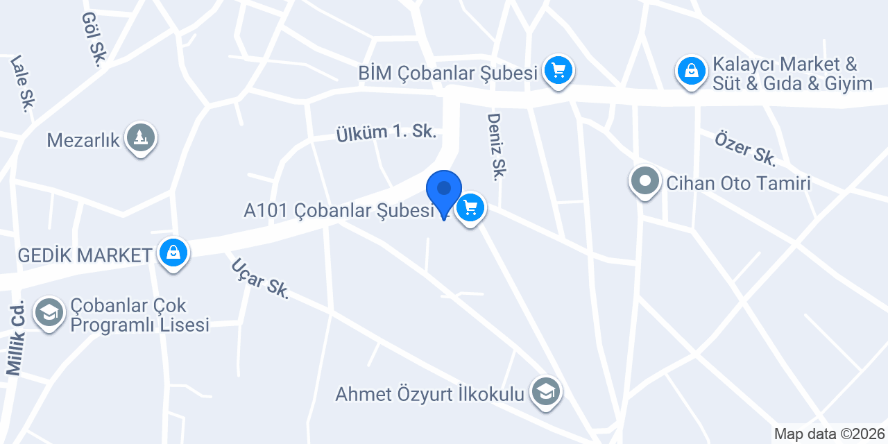 Çobanlar PTT Merkez Müdürlüğü konumu