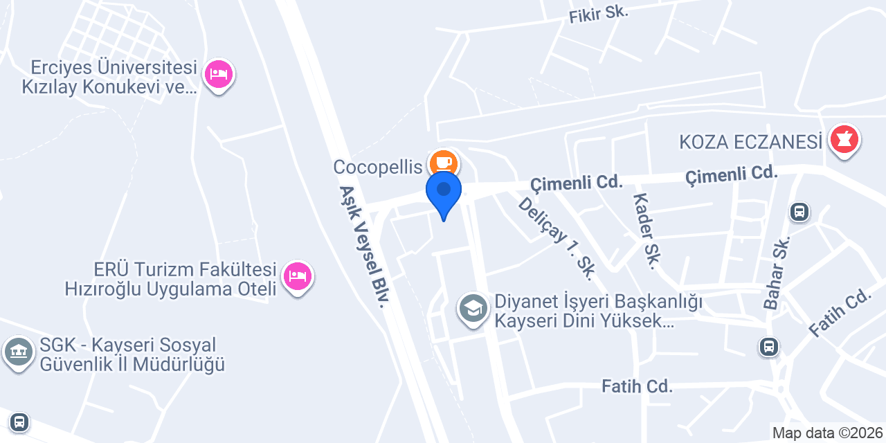 Kitabistan Sahaf Kayseri konumu