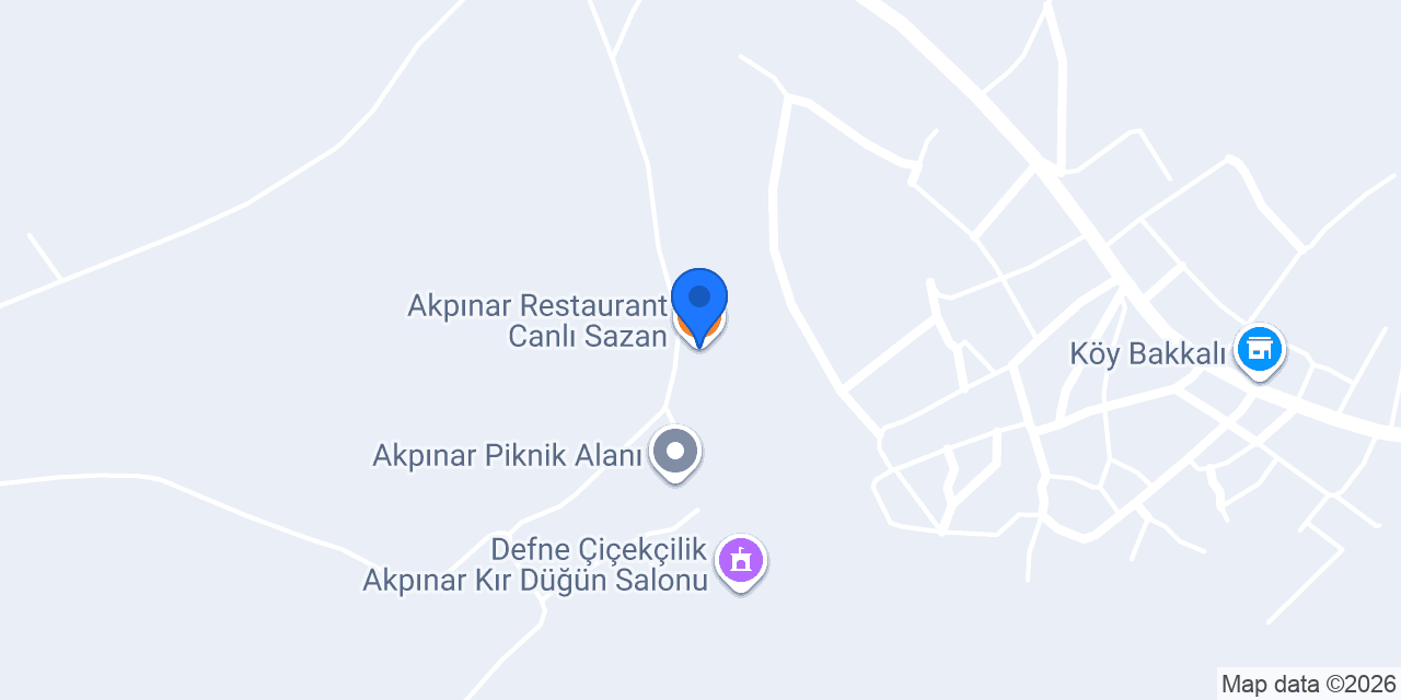 Akpınar Restaurant Canlı Sazan konumu