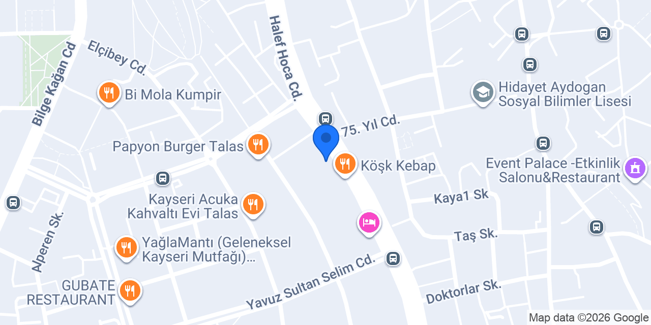 Paşahan inşaat Kayseri konumu