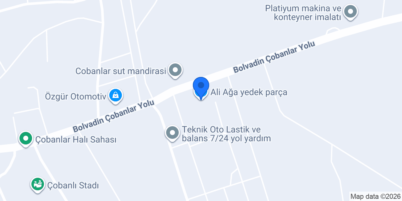 Ali Ağa yedek parça konumu