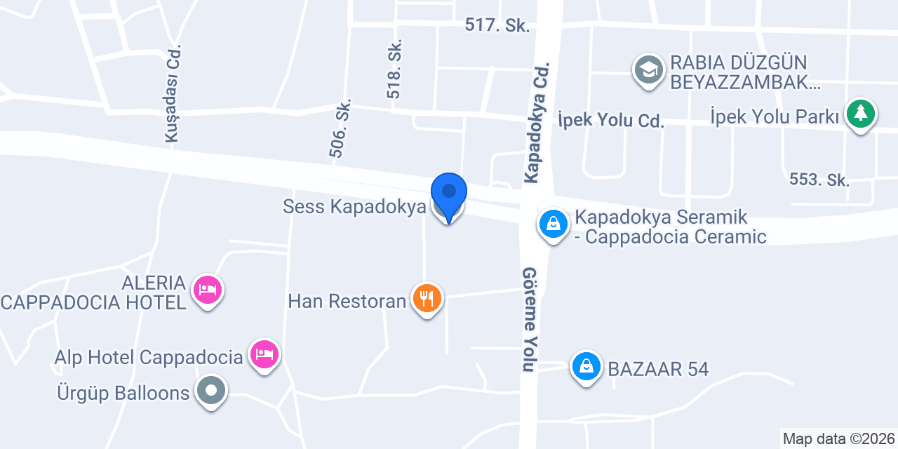 Öküz Restaurant Kapadokya konumu