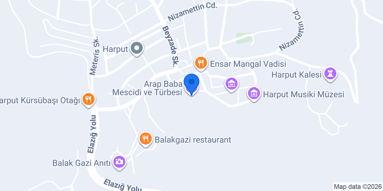 Arap Baba Mescidi ve Türbesi konumu