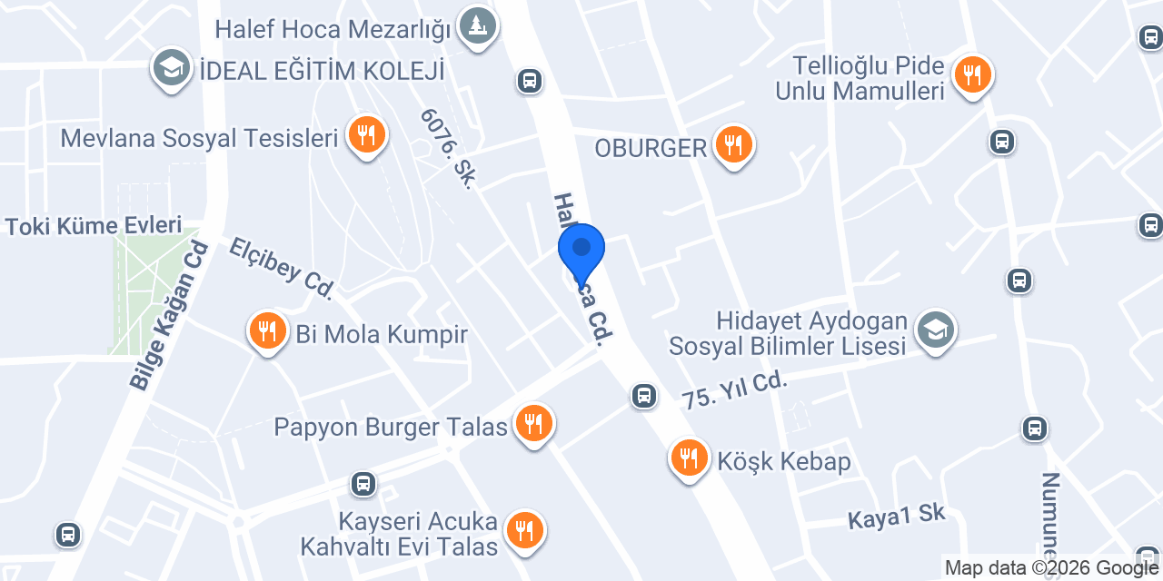Kızılay Talas Şubesi konumu