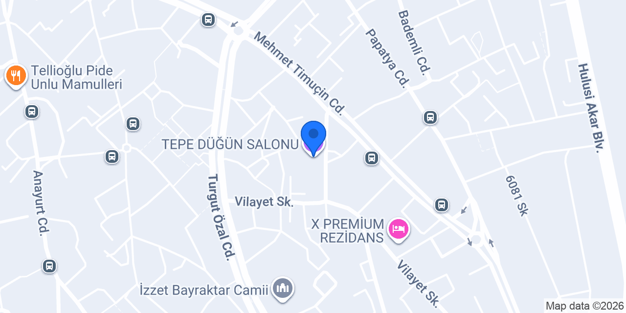 TEPE DÜĞÜN SALONU konumu