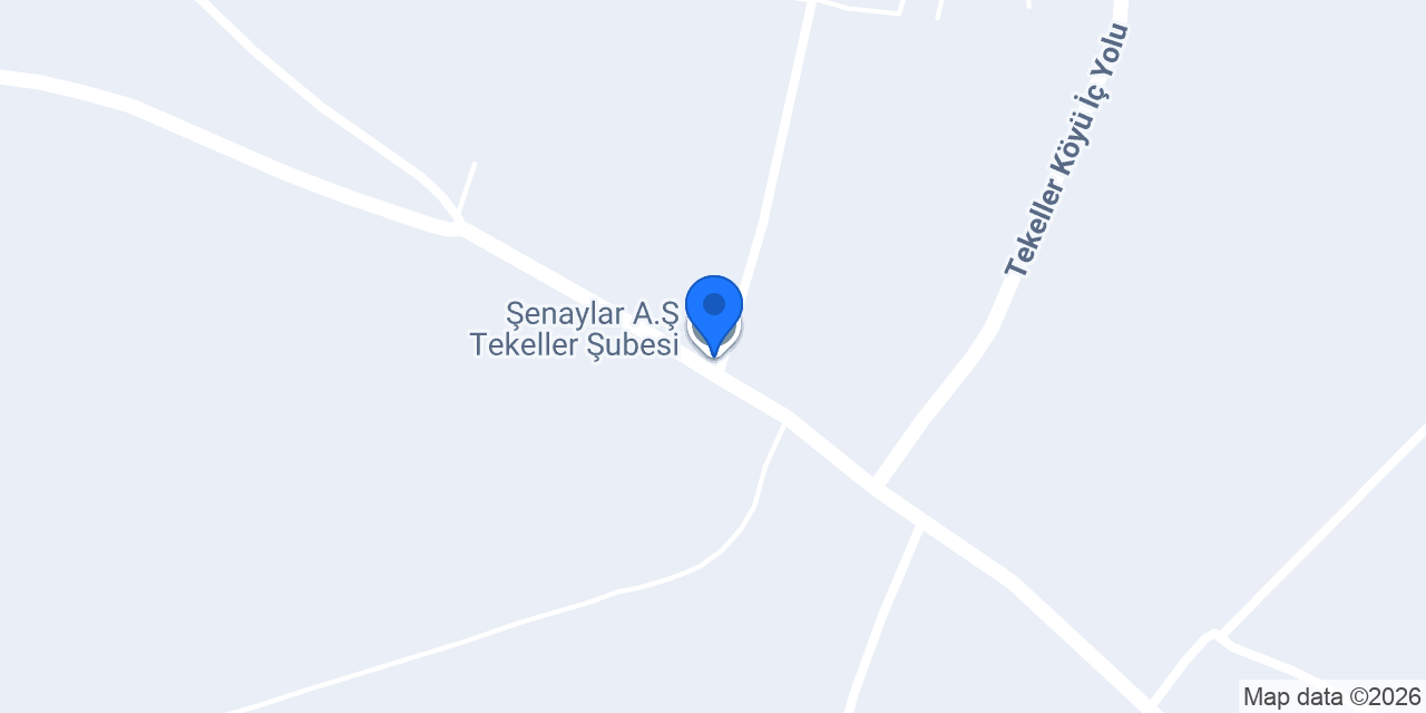 Şenaylar A.Ş Tekeller Şubesi konumu
