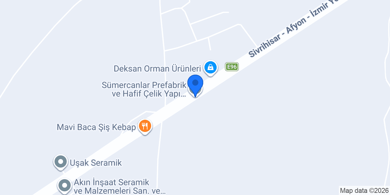 Sümercanlar Prefabrik ve Hafif Çelik Yapı sistemleri konumu