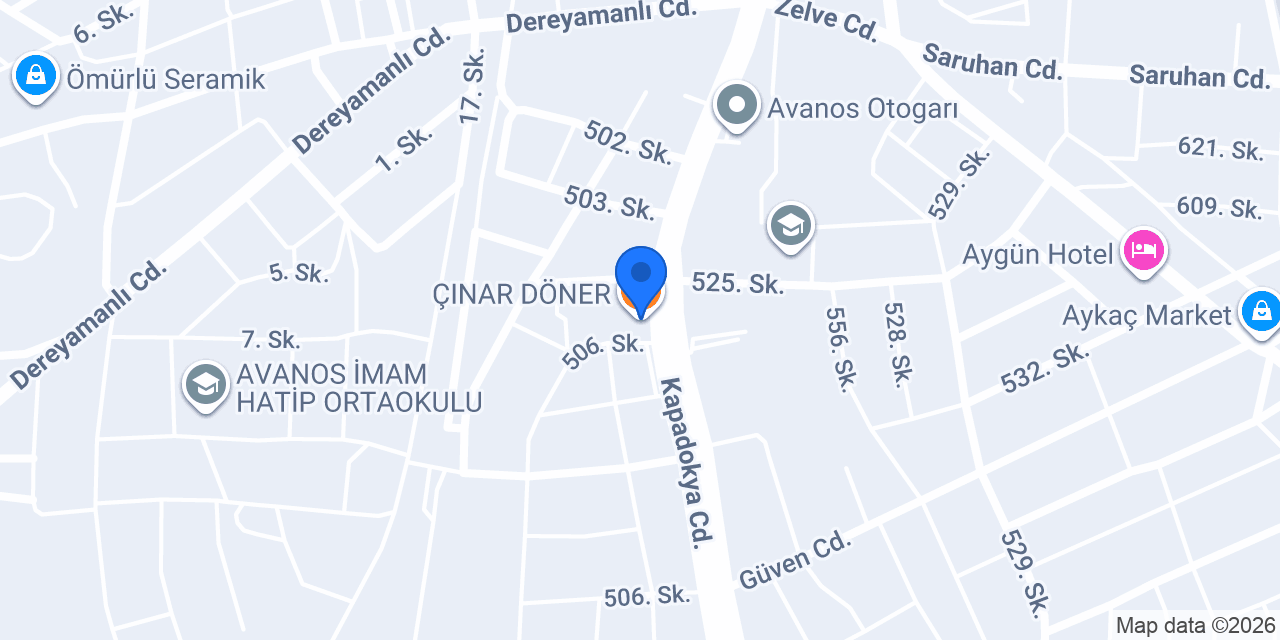 ÇINAR DÖNER konumu