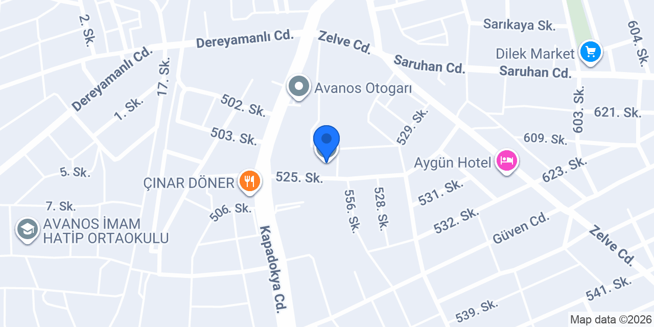 Avanos Anadolu Lisesi konumu