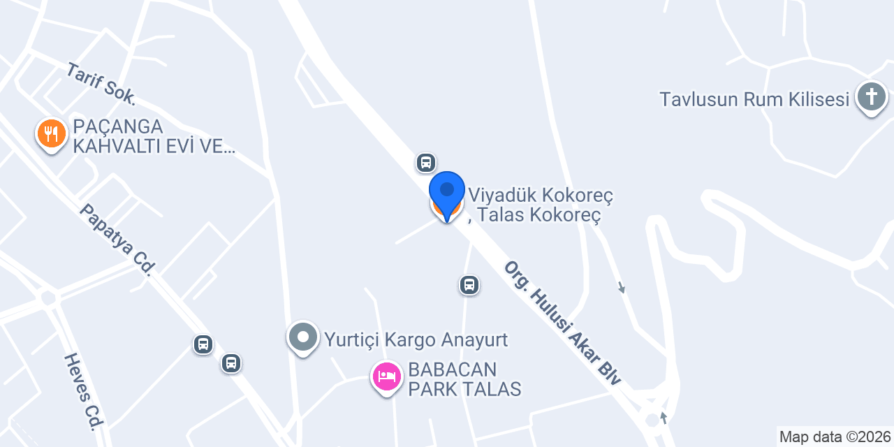 Viyadük Kokoreç , Talas Kokoreç konumu