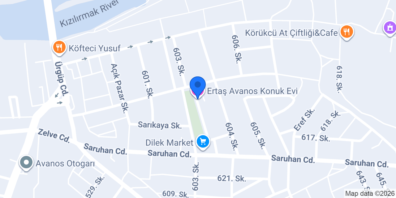 Ertaş Avanos Konuk Evi konumu