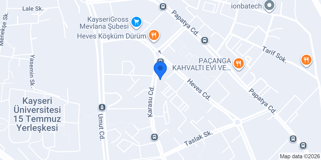 ALFA VETERİNER KLİNİĞİ KAYSERİ konumu