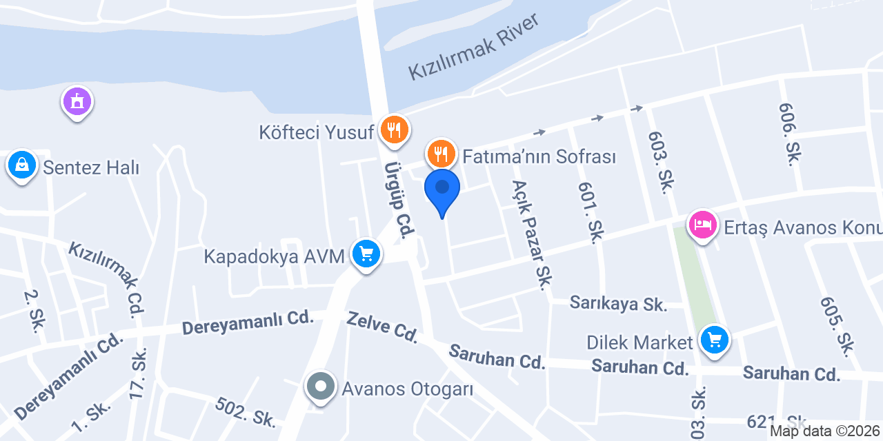Avanos Kapadokya Parti ve Organizasyon konumu