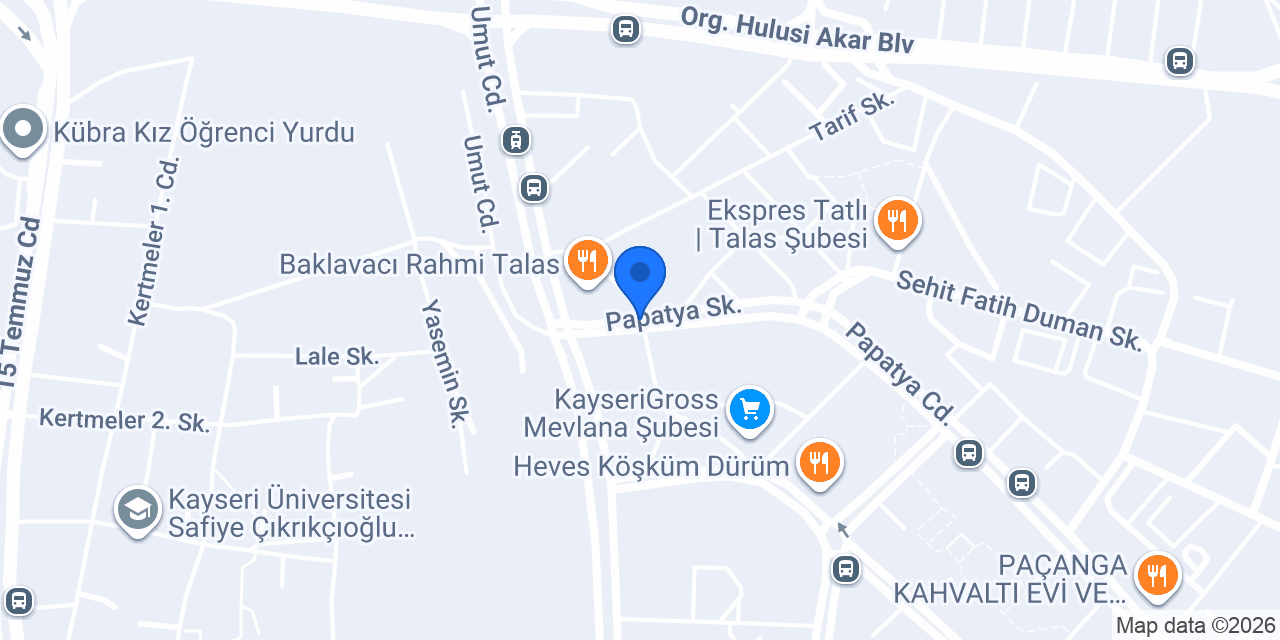 IRMAK SÜRÜCÜ KURSU TALAS konumu