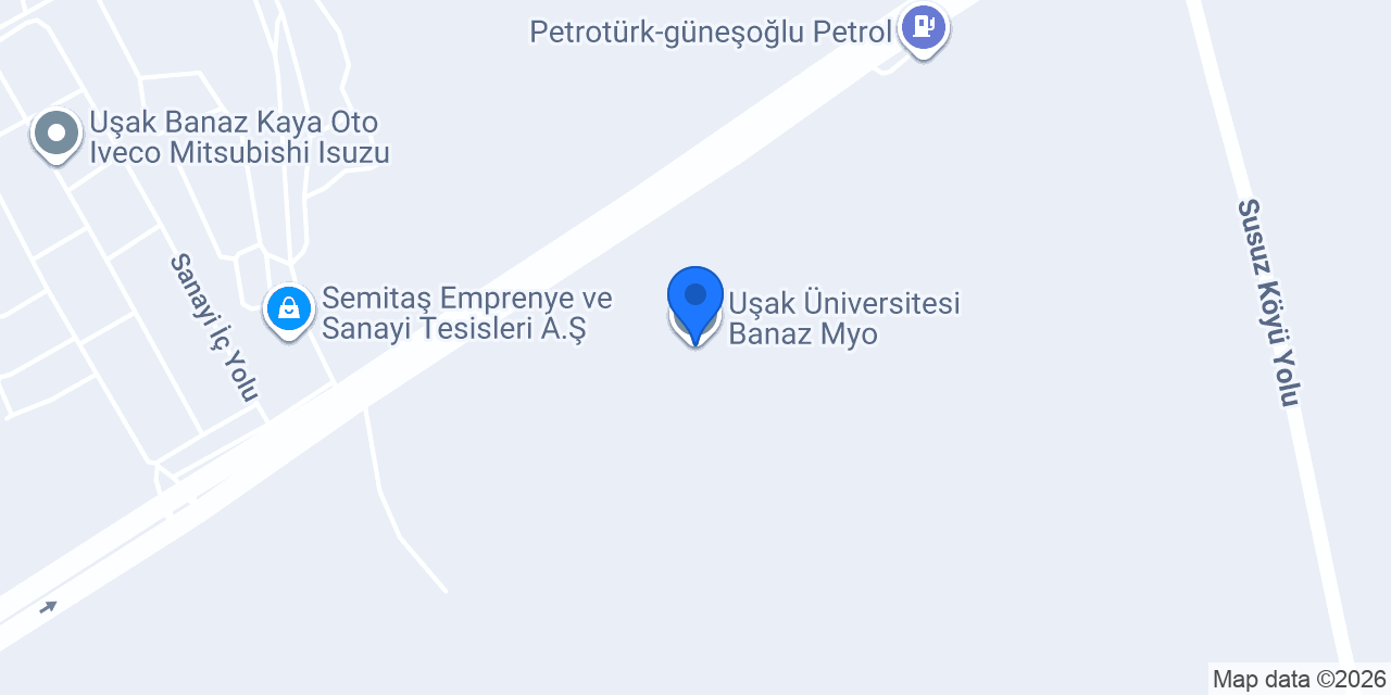 Uşak Üniversitesi Banaz Myo konumu