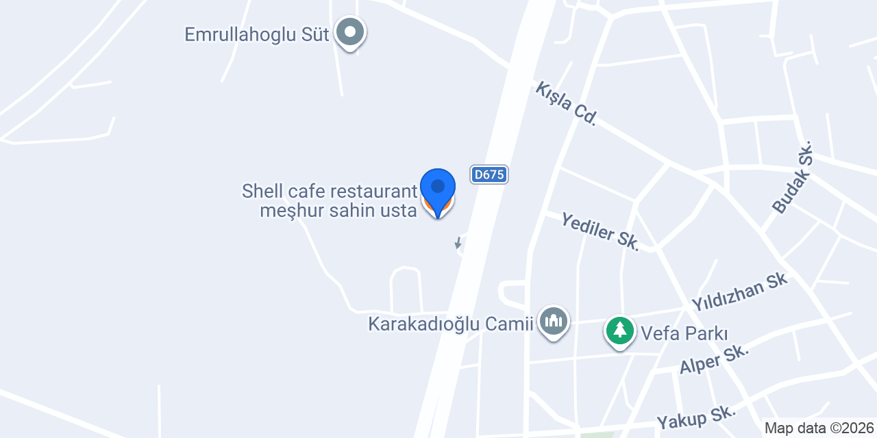Shell cafe restaurant meşhur sahin usta konumu